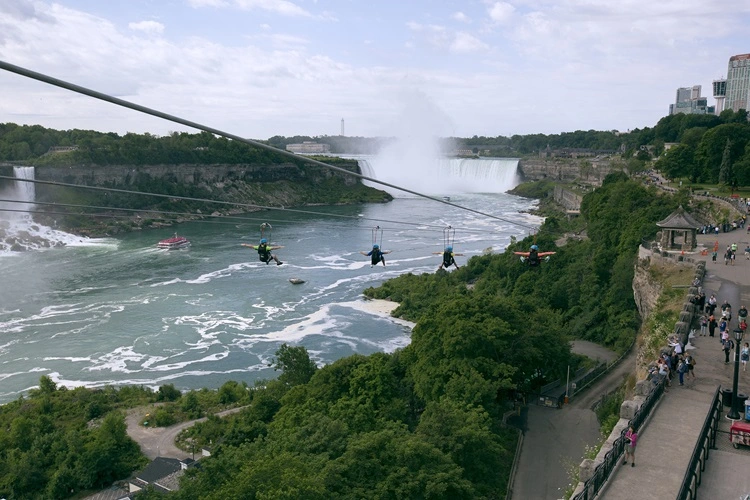 Zipline an den Niagarafällen